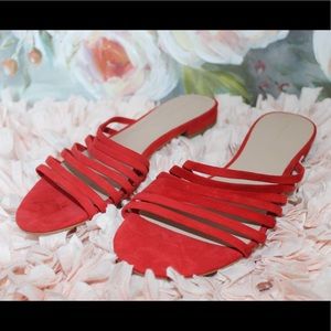 Something Navy Orange Red Sandals